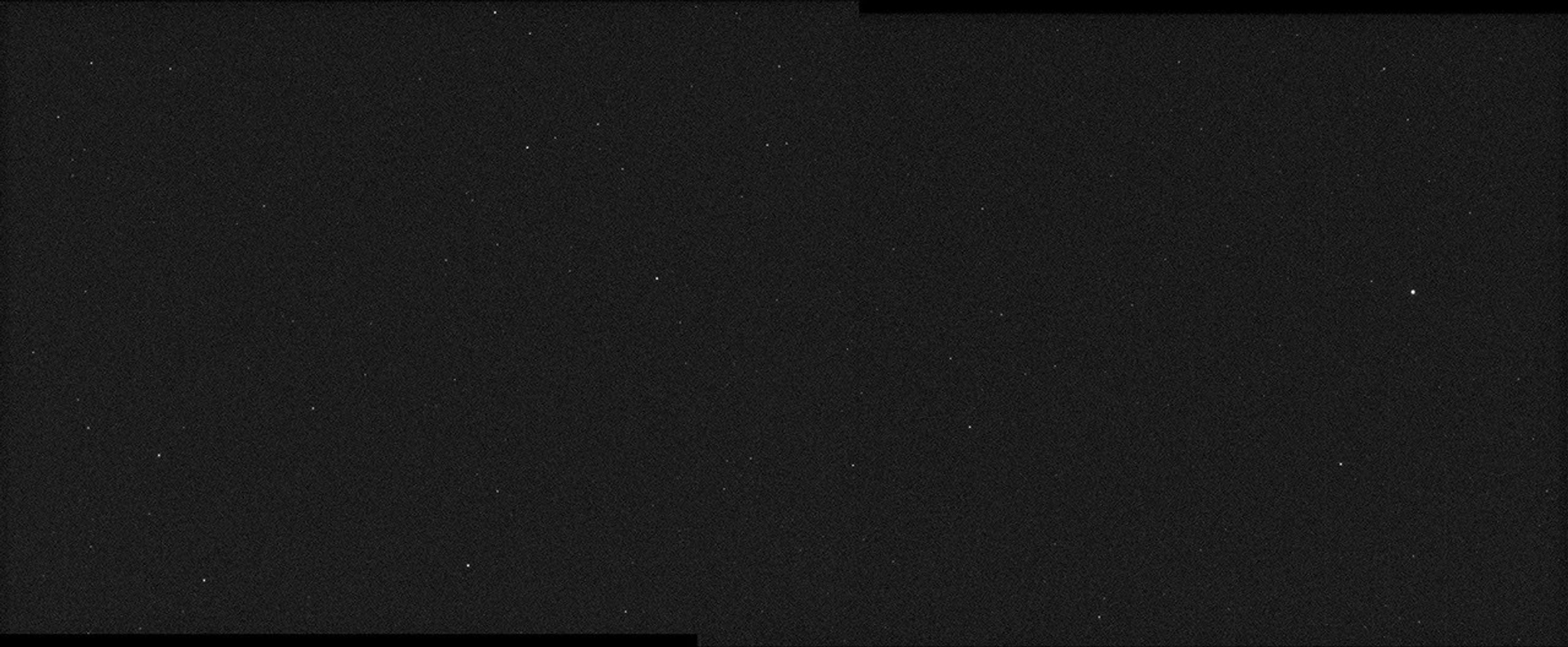 This mosaic was made from first light images acquired by both of the cameras on NASA's Psyche spacecraft on Dec. 4, 2023.