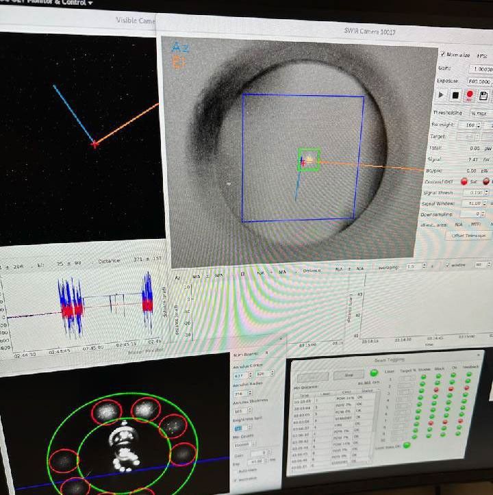 The downlink laser signal for NASA's Deep Space Optical Communications (DSOC) technology demonstration is detected at the Optical Communications Telescope Laboratory at NASA Jet Propulsion Laboratory's Table Mountain Facility near Wrightwood, California,