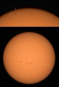NASA's Perseverance Mars rover used its Mastcam-Z camera to capture Mercury – seen as a tiny speck – passing in front of the Sun on Oct. 28, 2023.