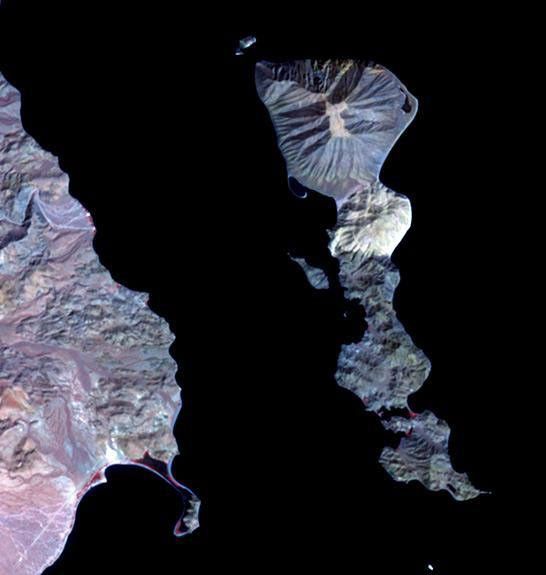 NASA's Terra spacecraft shows Smith Island, located in the Gulf of California, just off the eastern shore of Mexico's Baja Peninsula.