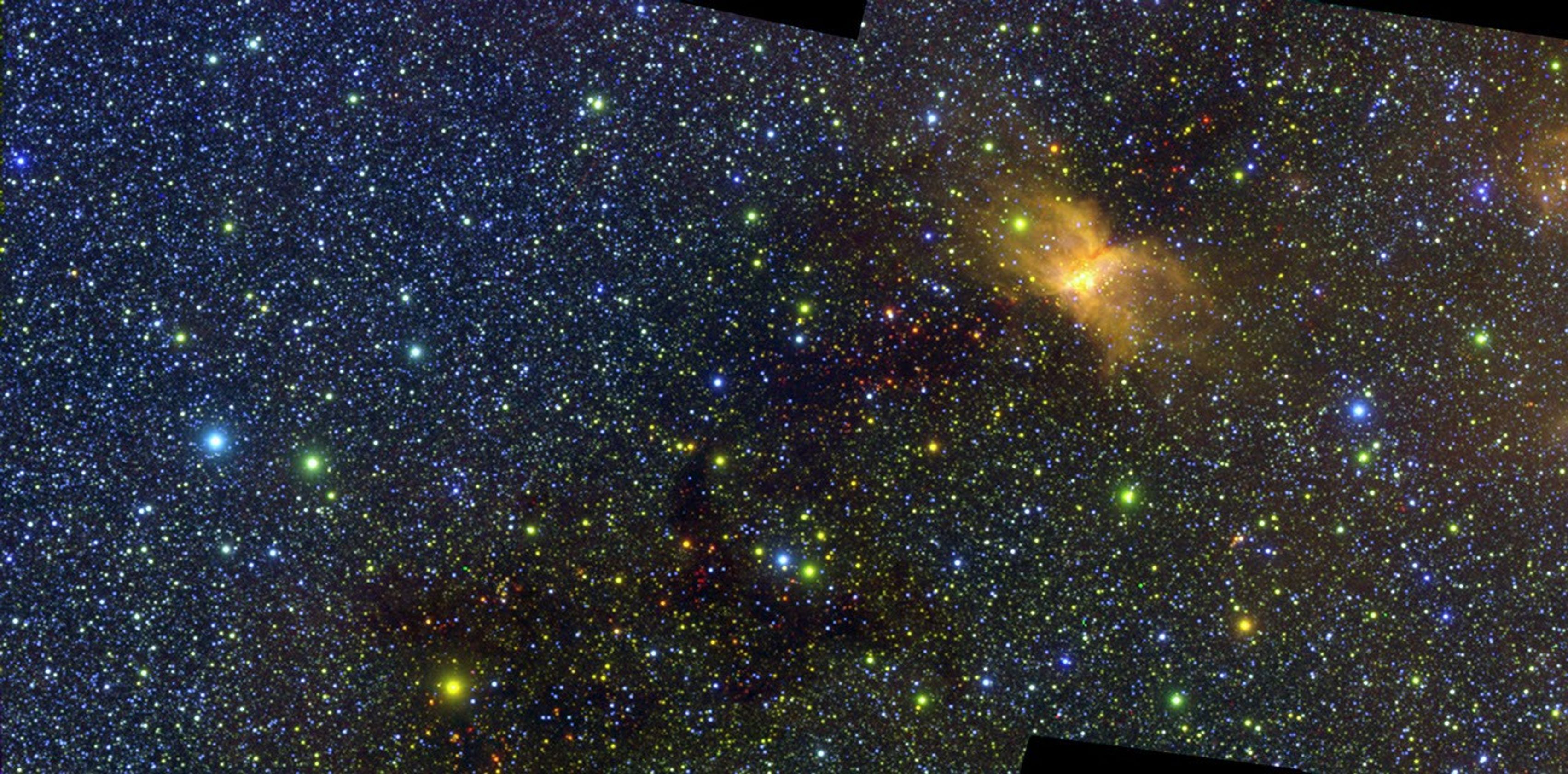 This image of the Vela Molecular Ridge was captured by SPHEREx and is part of the mission's first public data release.