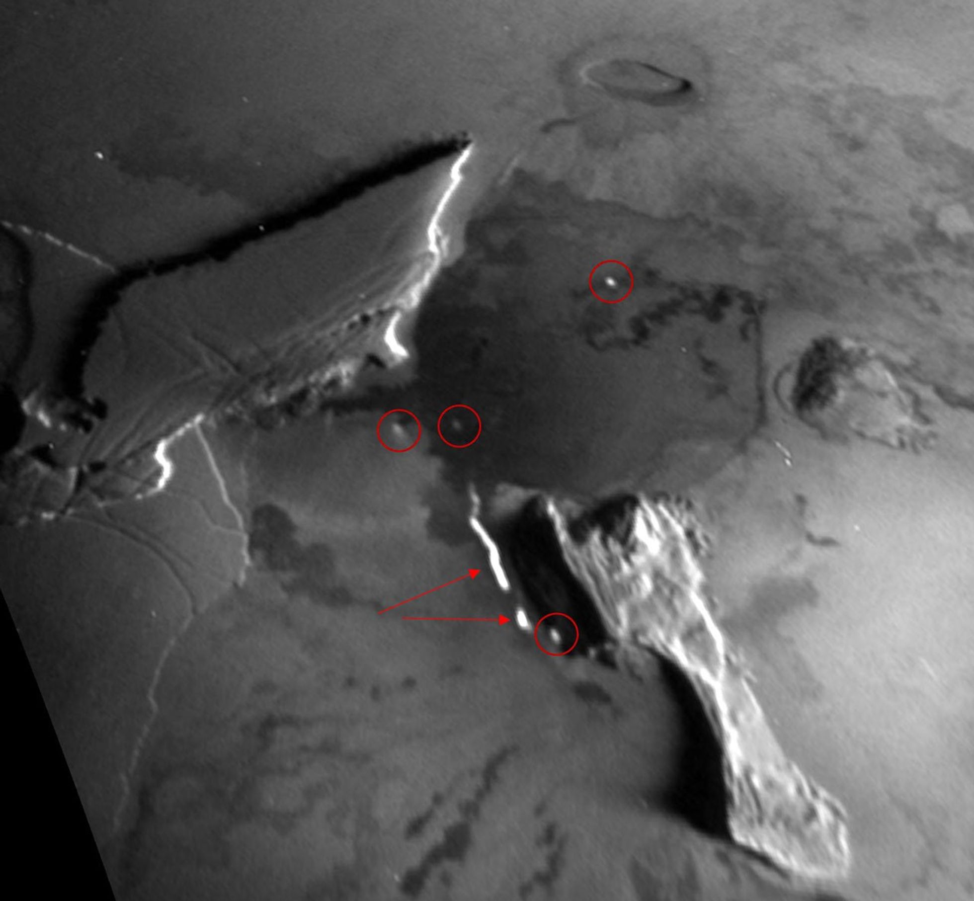 Glowing thermal emission from active lava breakouts are observed by the Stellar Reference Unit (SRU) on NASA's Juno spacecraft on Dec. 30, 2023, in the Zal Montes-Patera complex on Io.