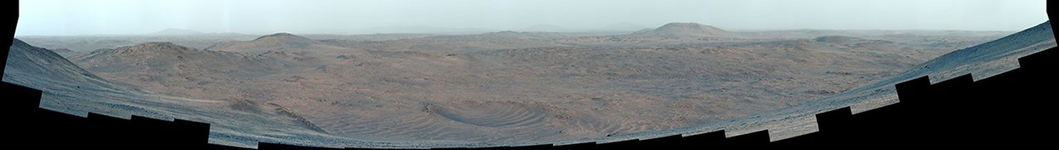 This mosaic showing the Martian surface outside of Jezero Crater was taken by NASA's Perseverance on Dec. 25, 2024, at the site where the rover cored a sample dubbed Silver Mountain.