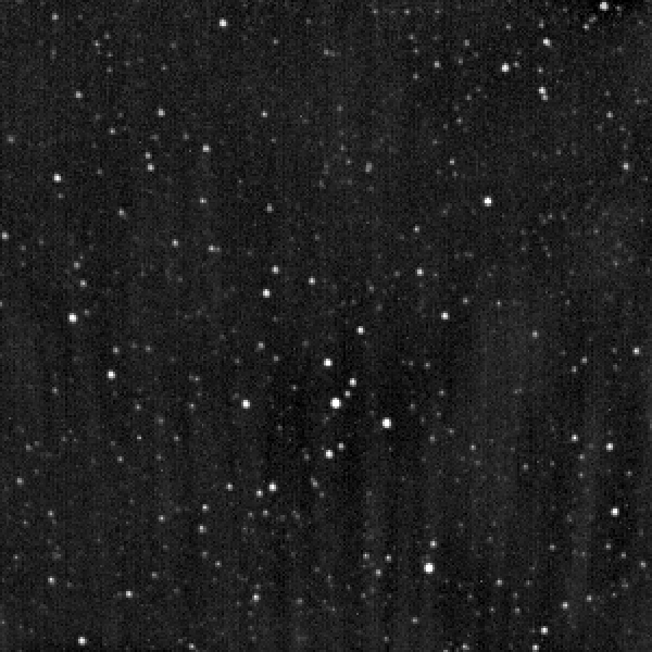 NASA's Europa Clipper captured this image of a starfield - and the planet Uranus - on Nov. 5, 2025, while experimenting with one of its two stellar reference units