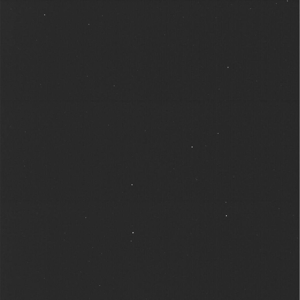 This mosaic of a star field was made from three images captured Dec. 4, 2024, by star tracker cameras aboard NASA's Europa Clipper spacecraft.