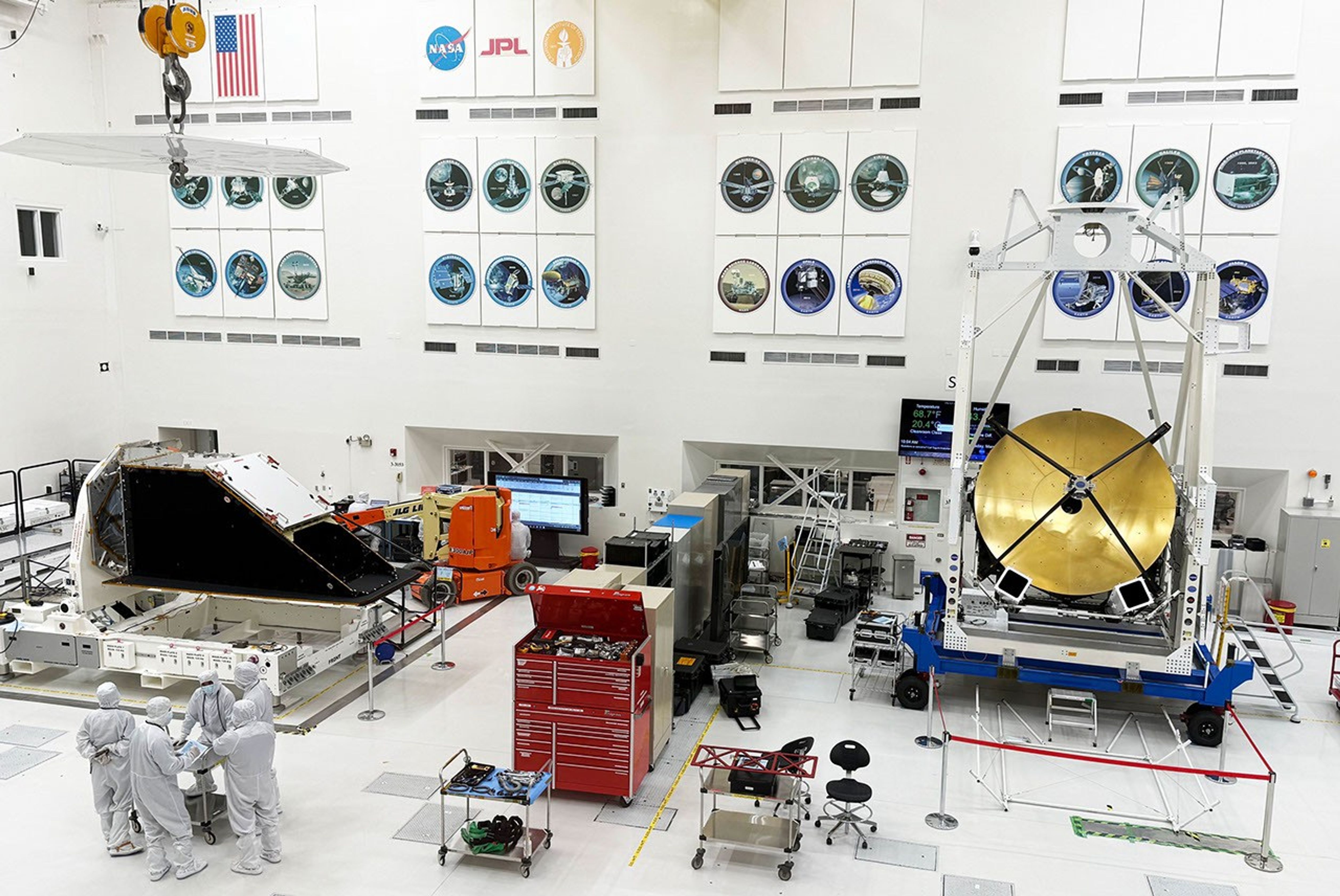 In March, 2025, components for NASA's NEO Surveyor and the agency's ASTHROS mission are sharing the same clean room at NASA's Jet Propulsion Laboratory while work continues on both missions.