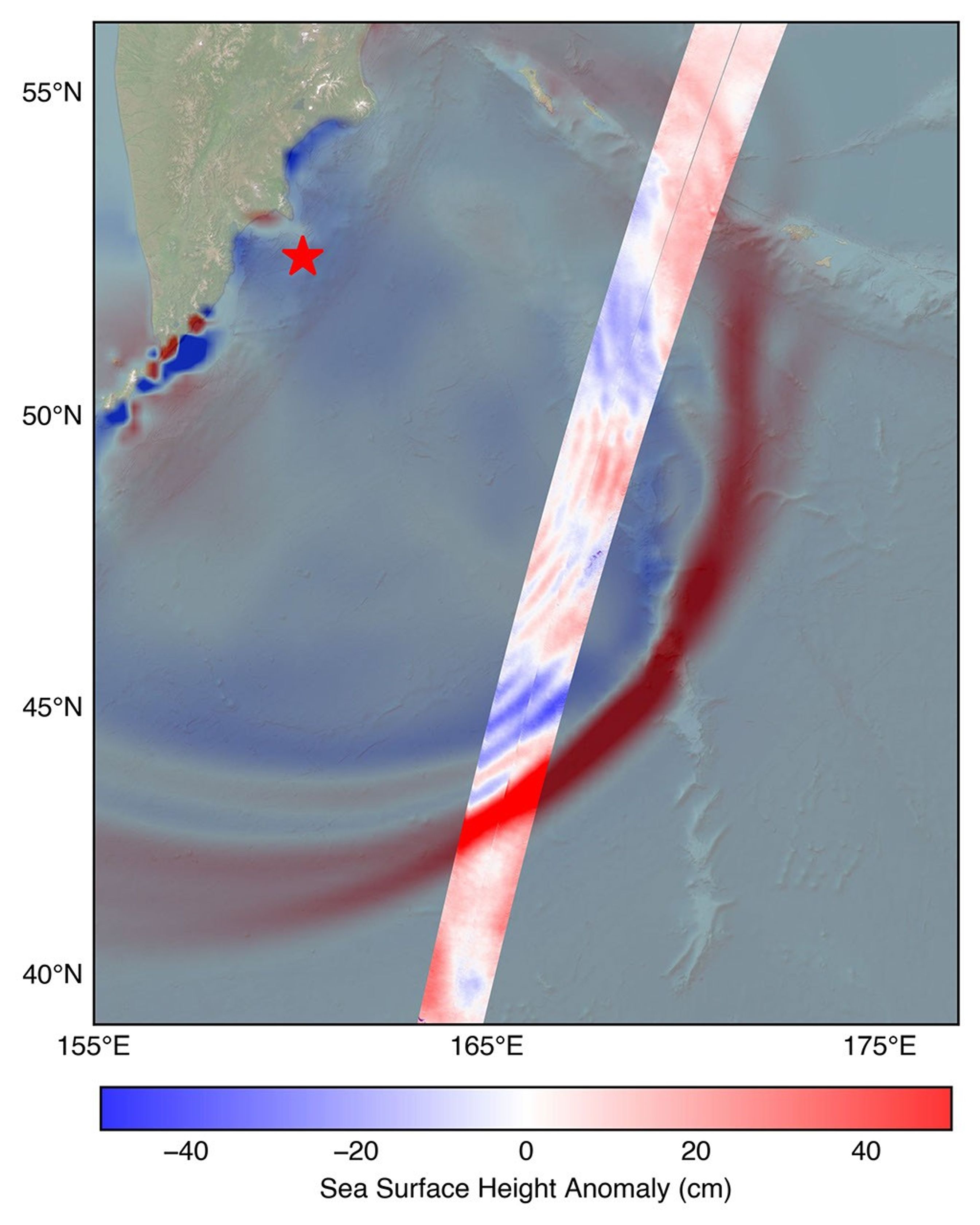 The SWOT satellite caught the leading edge of the tsunami wave that rolled through the Pacific Ocean on July 30, 2025.