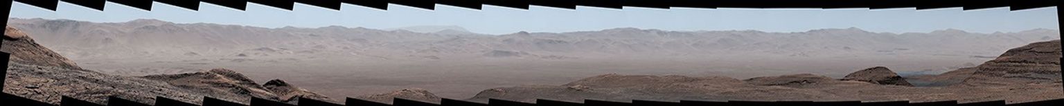 NASA's Curiosity Mars rover captured this panorama under exceptionally clear conditions of Gale Crater's northern rim on Aug. 25, 2025.