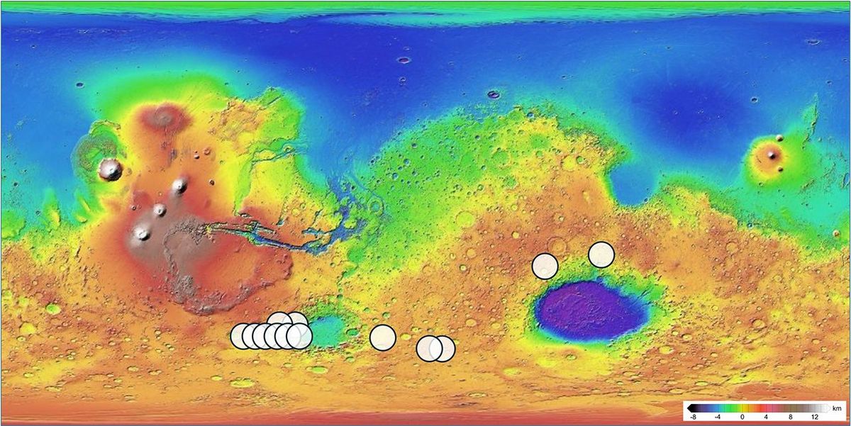 Map Showing Potential Origins of Martian Meteorite Teghaza 001