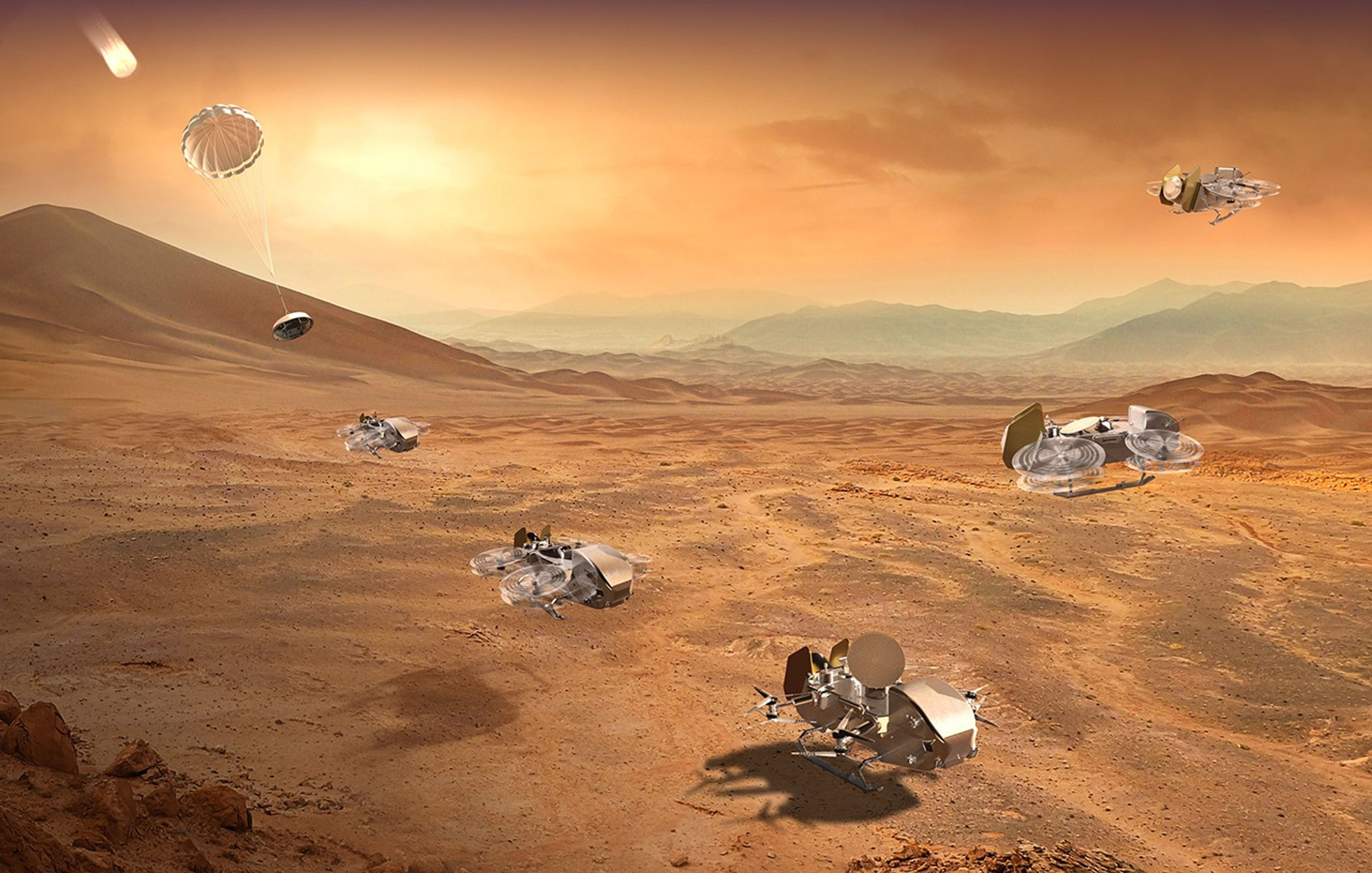 Dragonfly Mission Overview showing entry, landing and takeoff