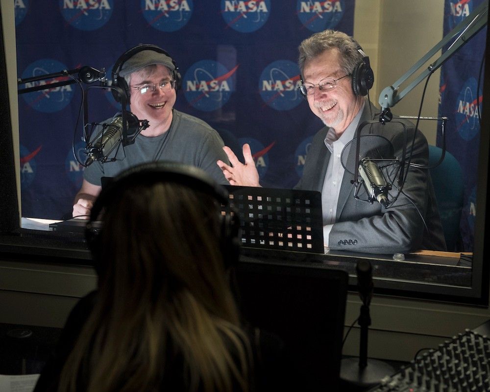 weir and green in sound booth