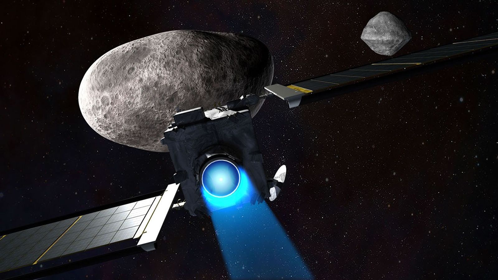 Fuzzy images of  potato-shaped asteroid.