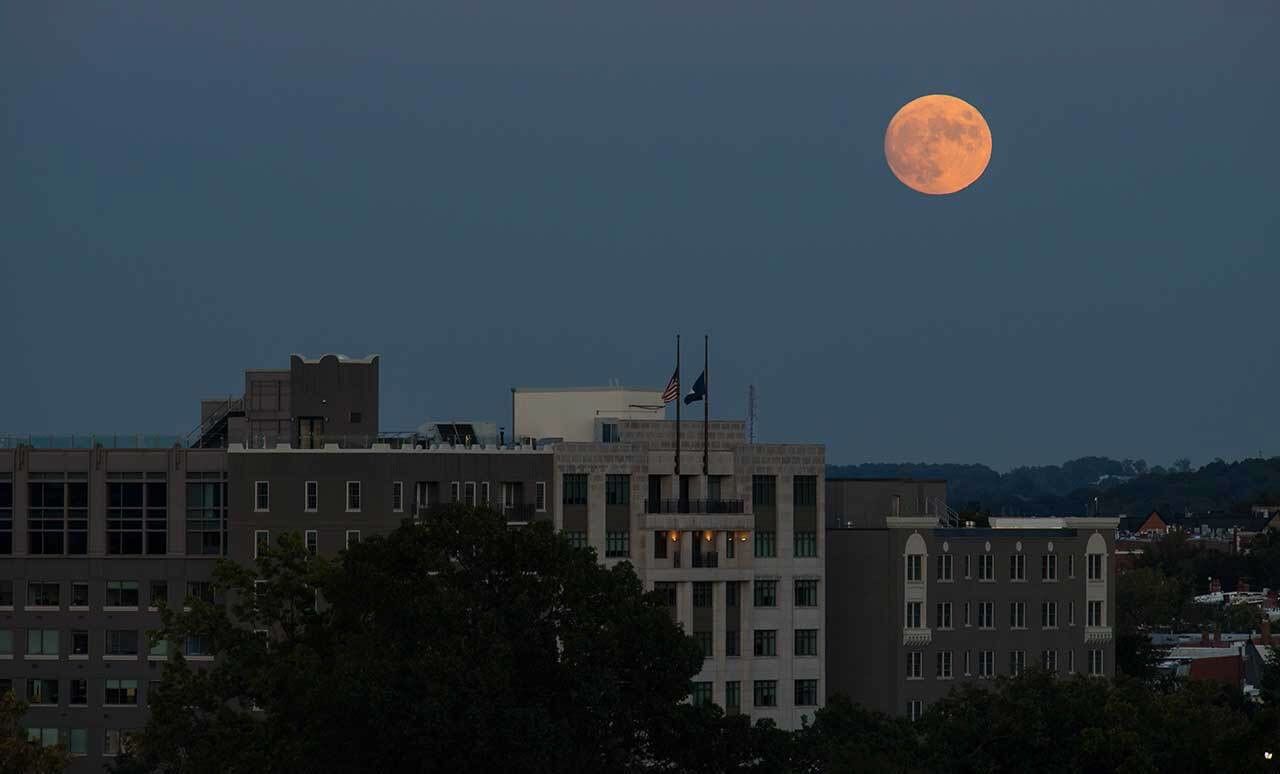 Moon rising over DC