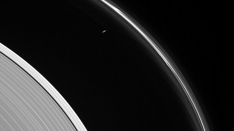 Prometheus and Saturn's rings