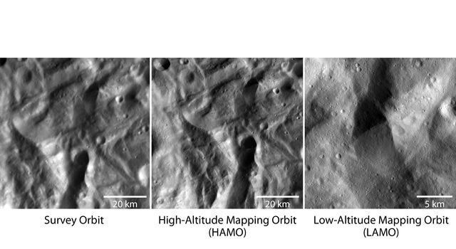 Closer and Closer to the Vesta Surface