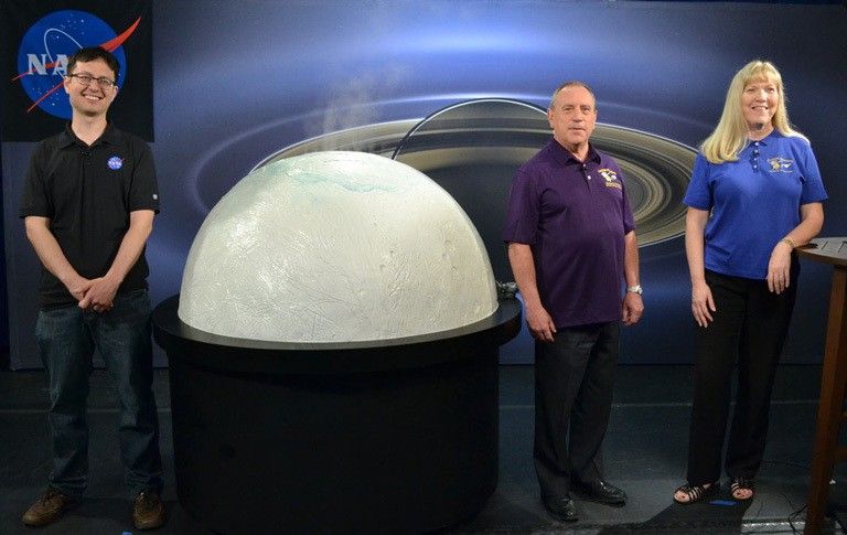 From left: Chris Glein, Hunter Waite and Linda Spilker