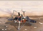 Spacecraft lander on Mars.