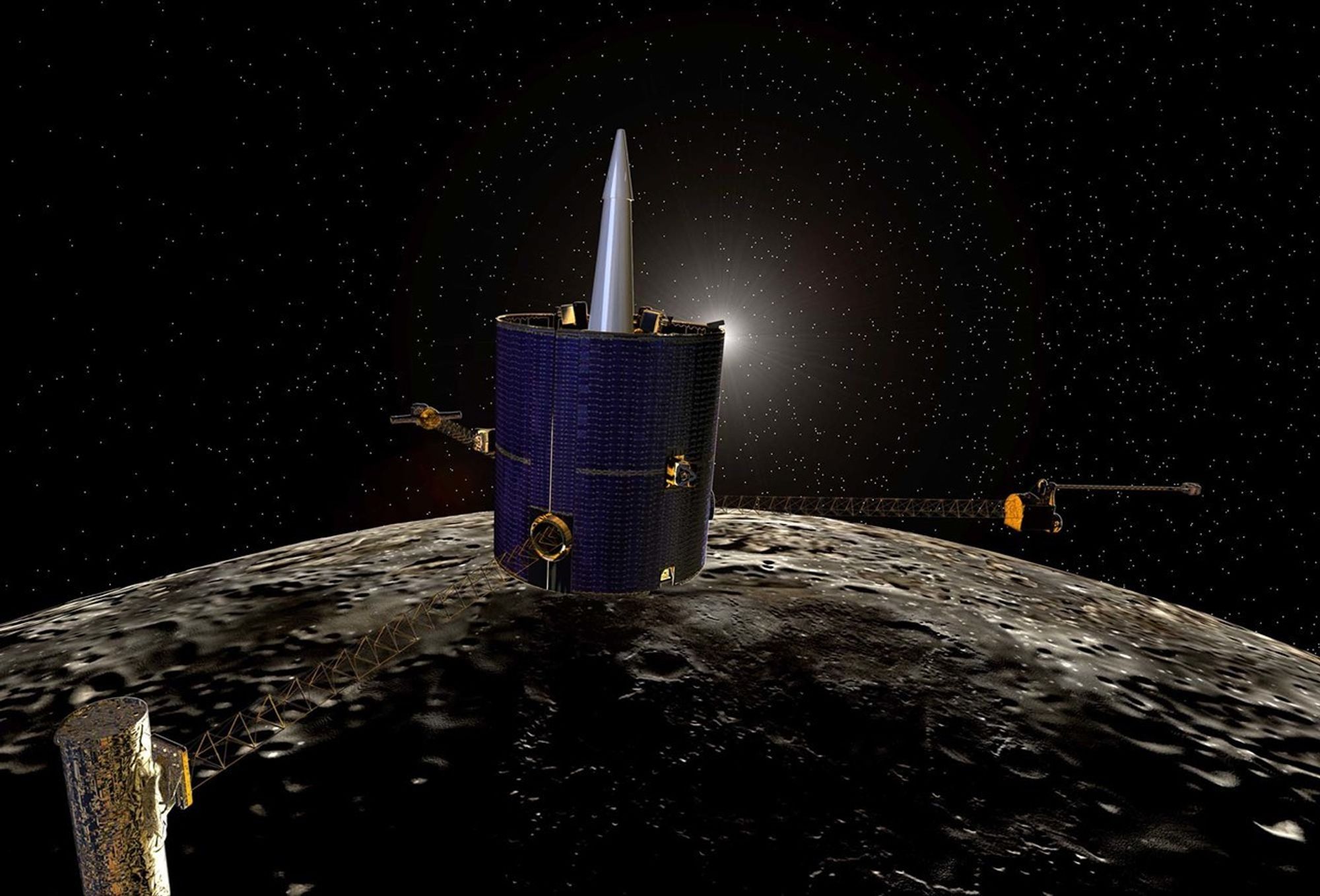Lunar Prospector above the Moon.