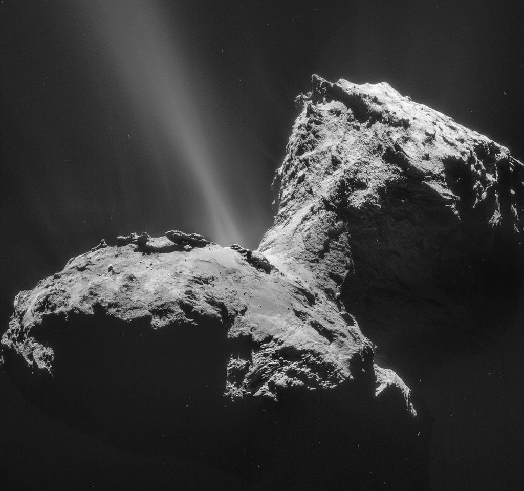Jet erupting from comet.