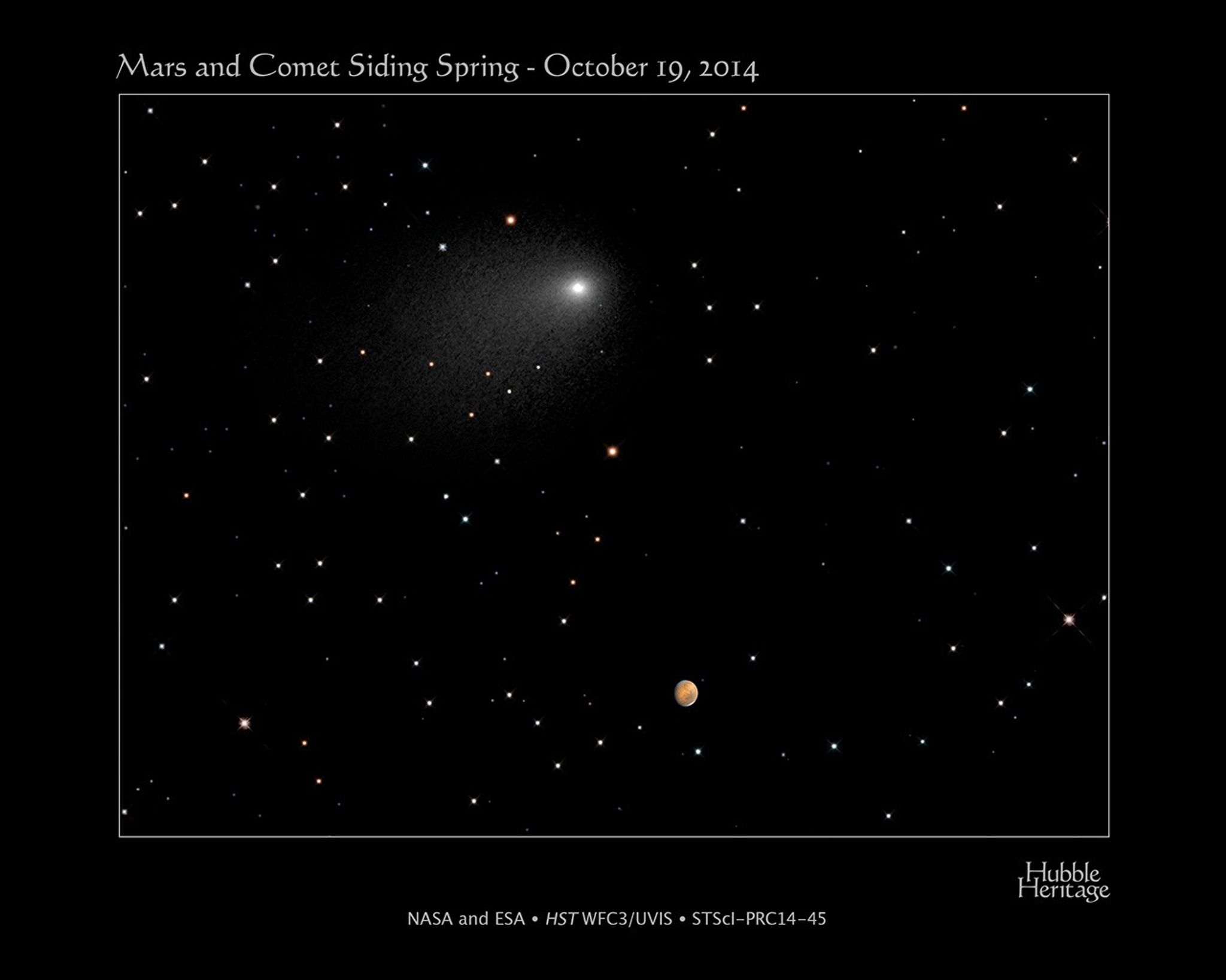 Close Encounters: Comet Siding Spring Seen Next to Mars