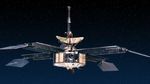 Illustration of a Mariner spacecraft against a black background.