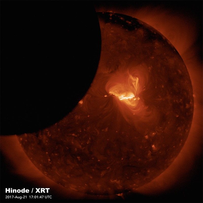 Employees and visitors at NASA's Jet Propulsion Laboratory stopped to watch the Aug. 21, 2017, solar eclipse on Aug. 21, 2017.