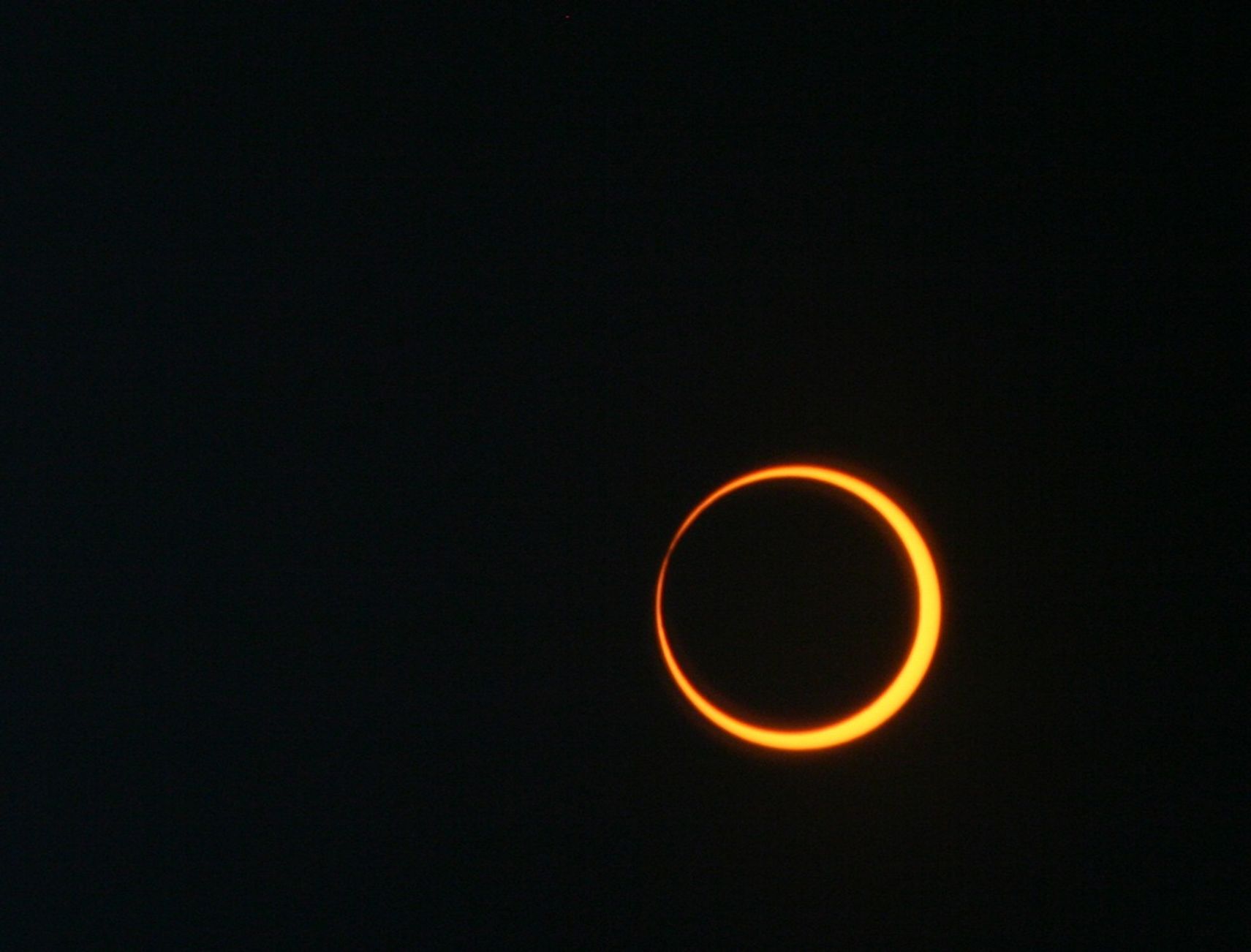 An annular solar eclipse photographed on May 20, 2012.