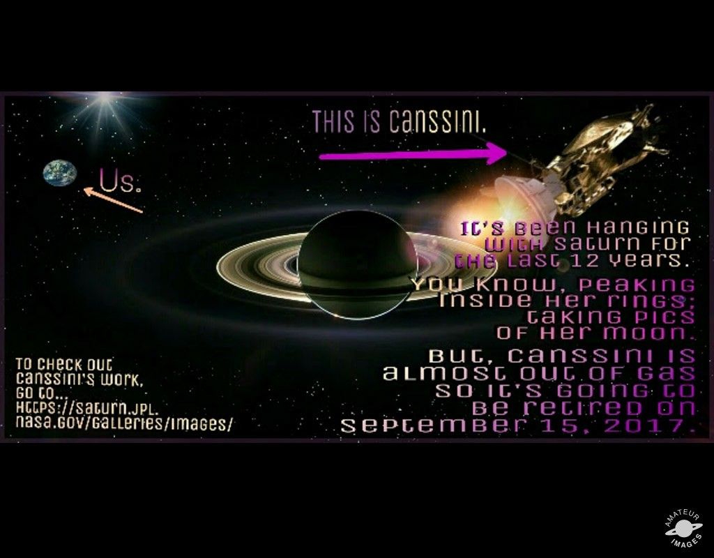 Artist's rendition of Cassini, Saturn and Earth