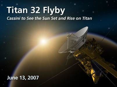 Artist rendering of T32 Titan flyby