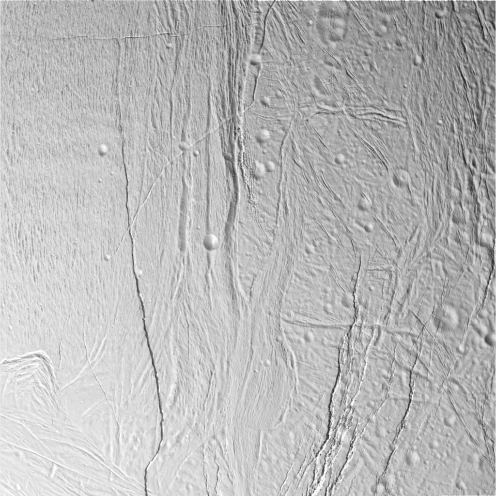 Close-up view of Enceledus