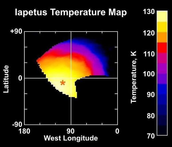 Iapetus Temperature Map - NASA Science
