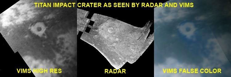 three views of a Titan crater