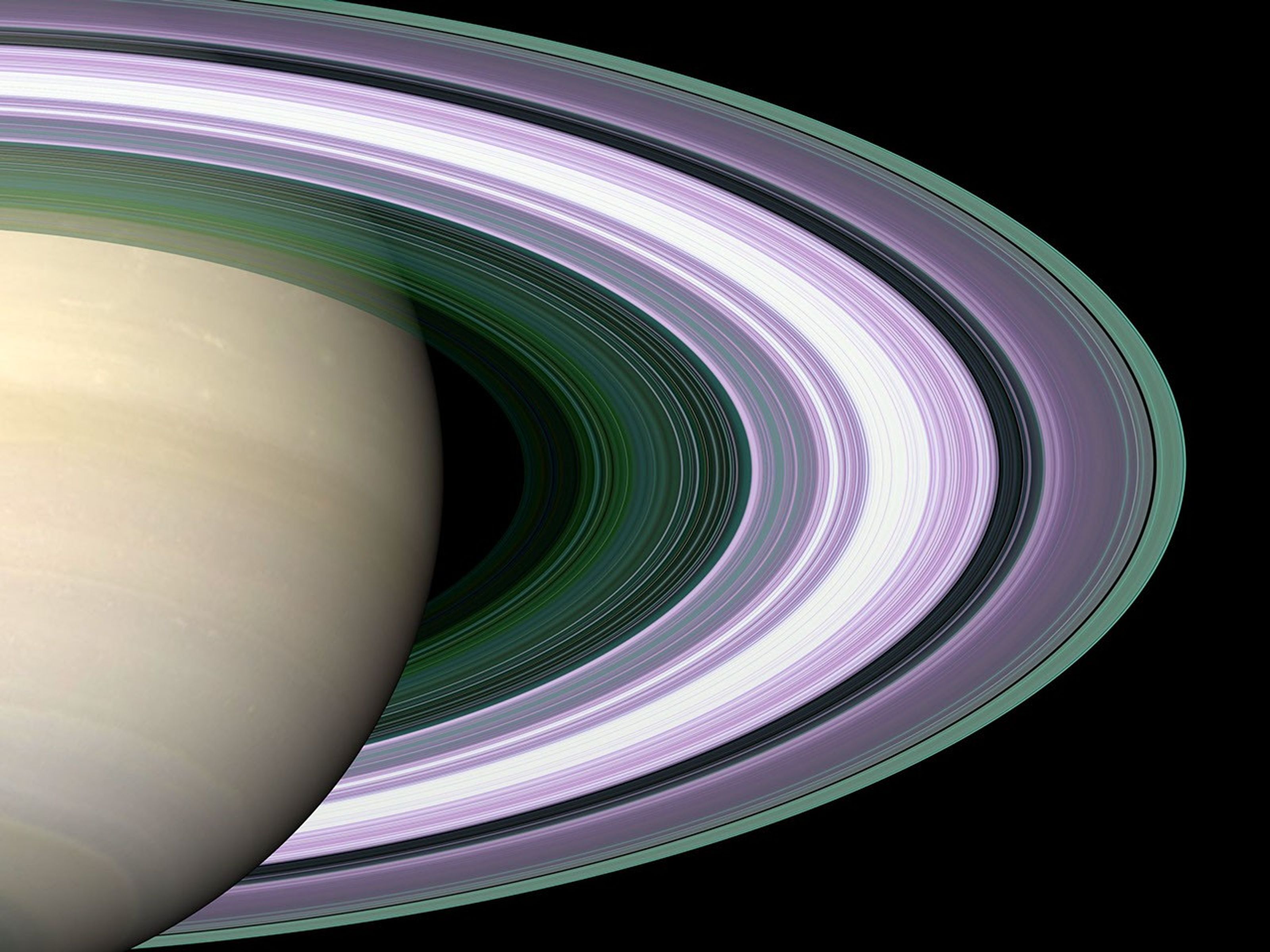 A simulated image of Saturn's rings