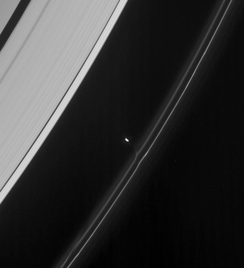 Prometheus and Saturn's rings