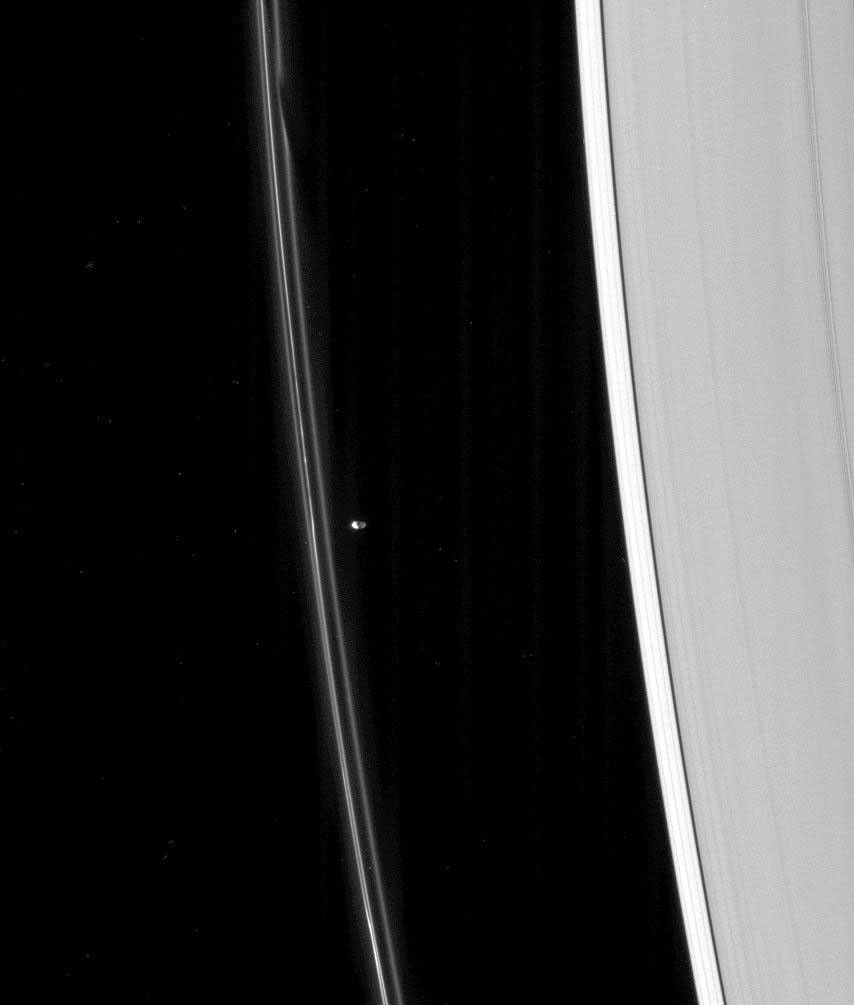 Prometheus and Saturn's rings
