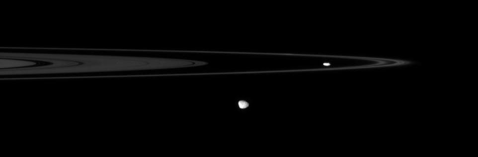 Prometheus, Janus, and rings