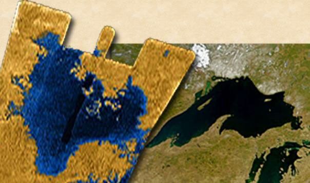 Titan's lake compared to Lake Superior