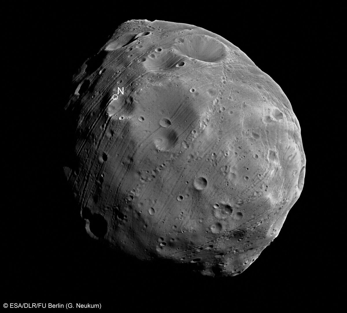 This image was acquired on 28 July 2008 with the nadir channel of the High Resolution Stereo Camera.