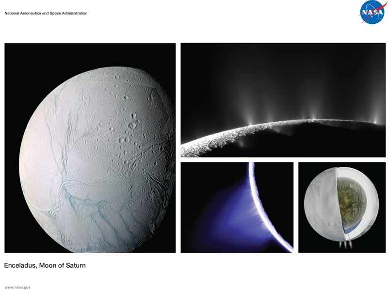Enceladus, Moon of Saturn lithograph