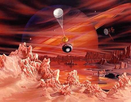 Saturn over Titan
