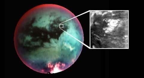 A false-color mosaic of Saturn's largest moon Titan