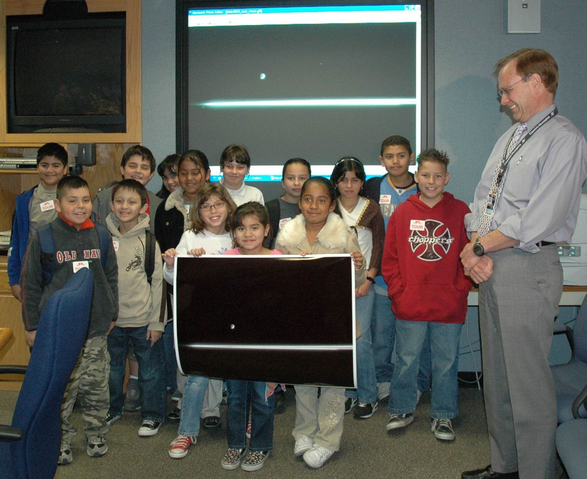 Robert Mitchell and students