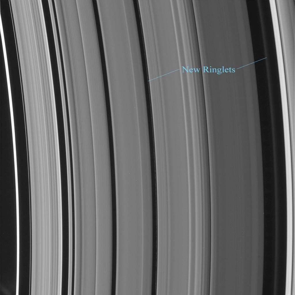 Label indicates new ringlets within Saturn's rings