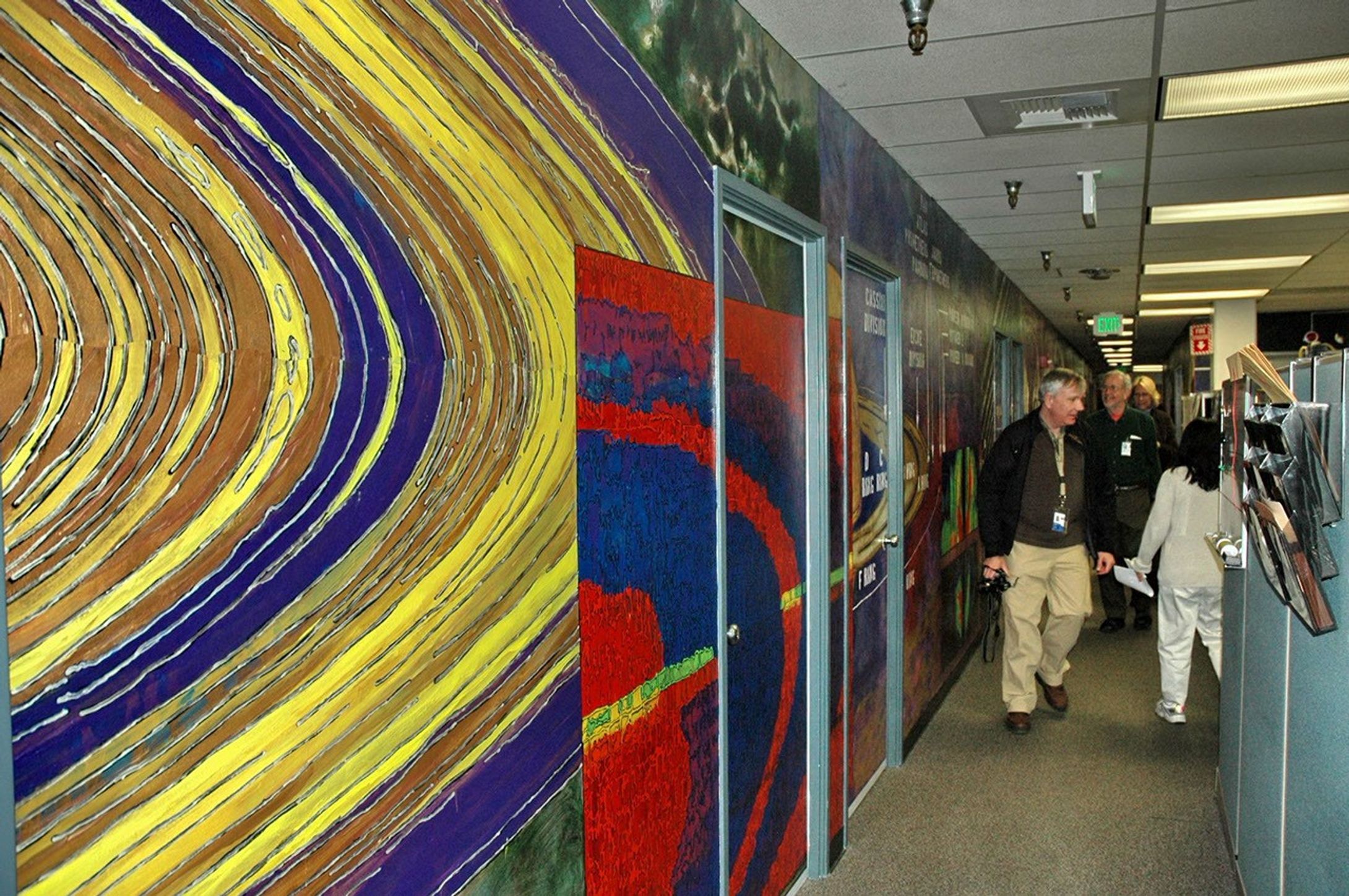 Murals on the walls in an office building