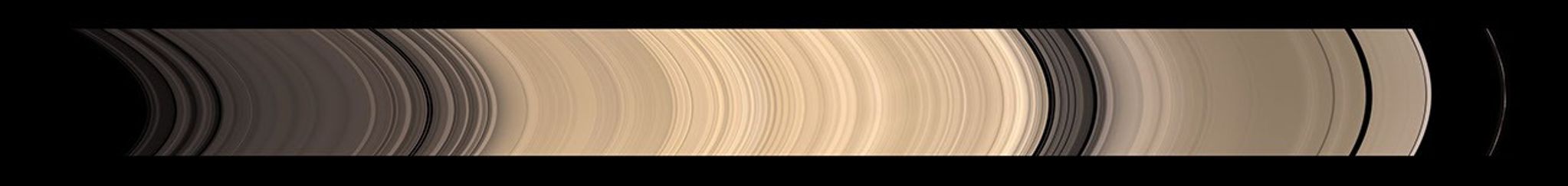 Saturn's rings, in a mosaic constructed from 45 images