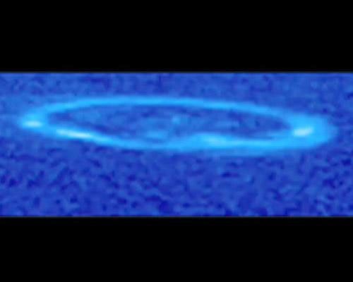 Saturn’s aurora is seen spinning above Saturn’s north pole over the course of most of a Saturn day