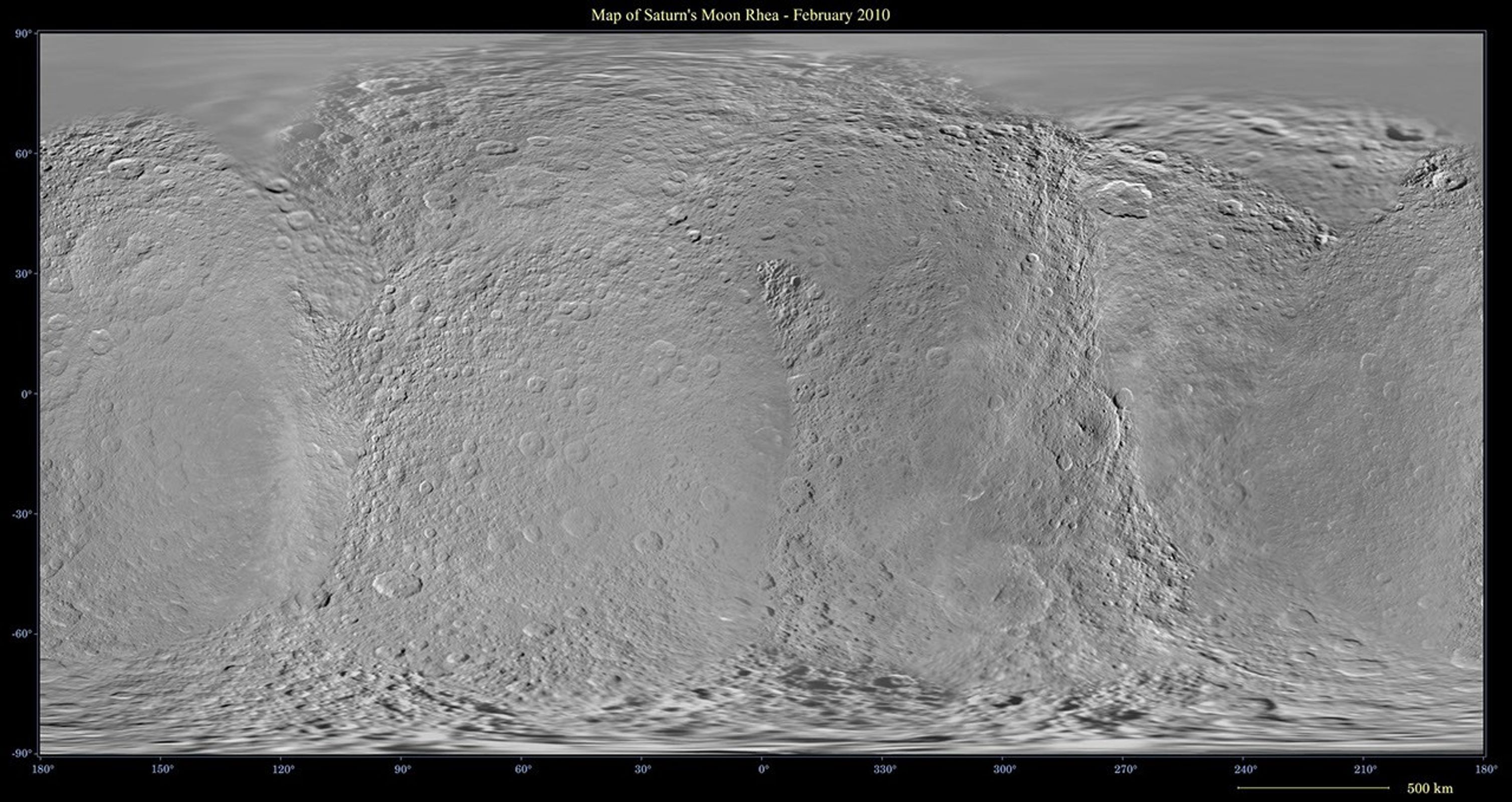 Global digital map of Rhea