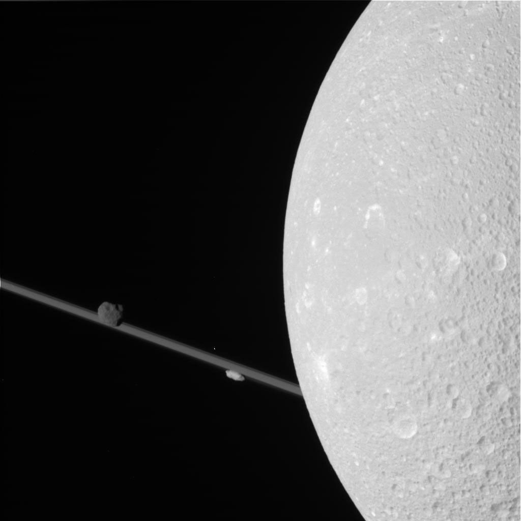 This Dione encounter was intended primarily for Cassini's composite infrared spectrometer and radio science subsystem.