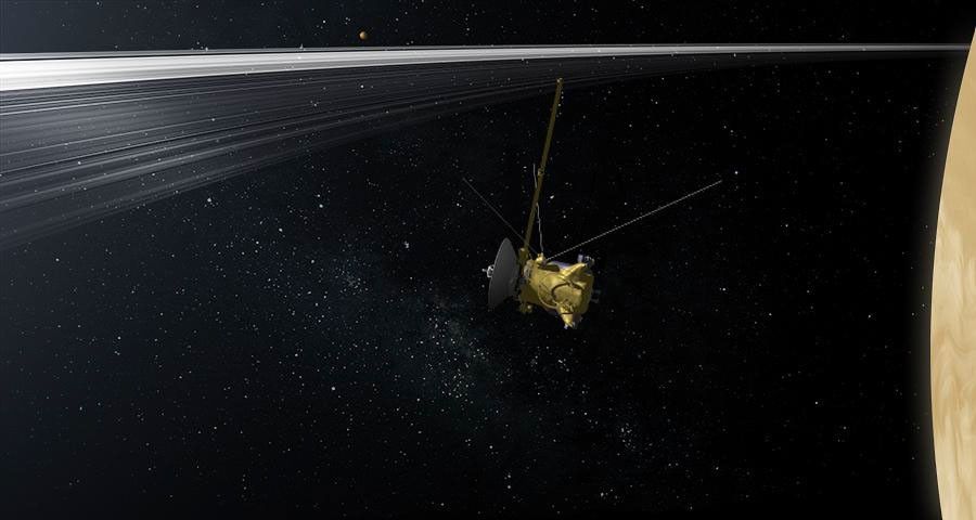 Cassini between Saturn and the rings