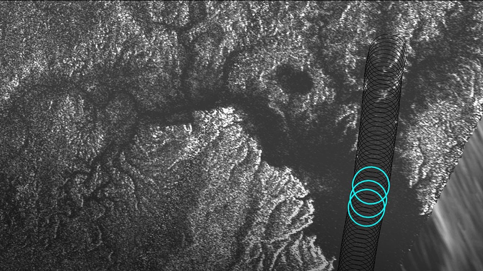 Radar image of Titan